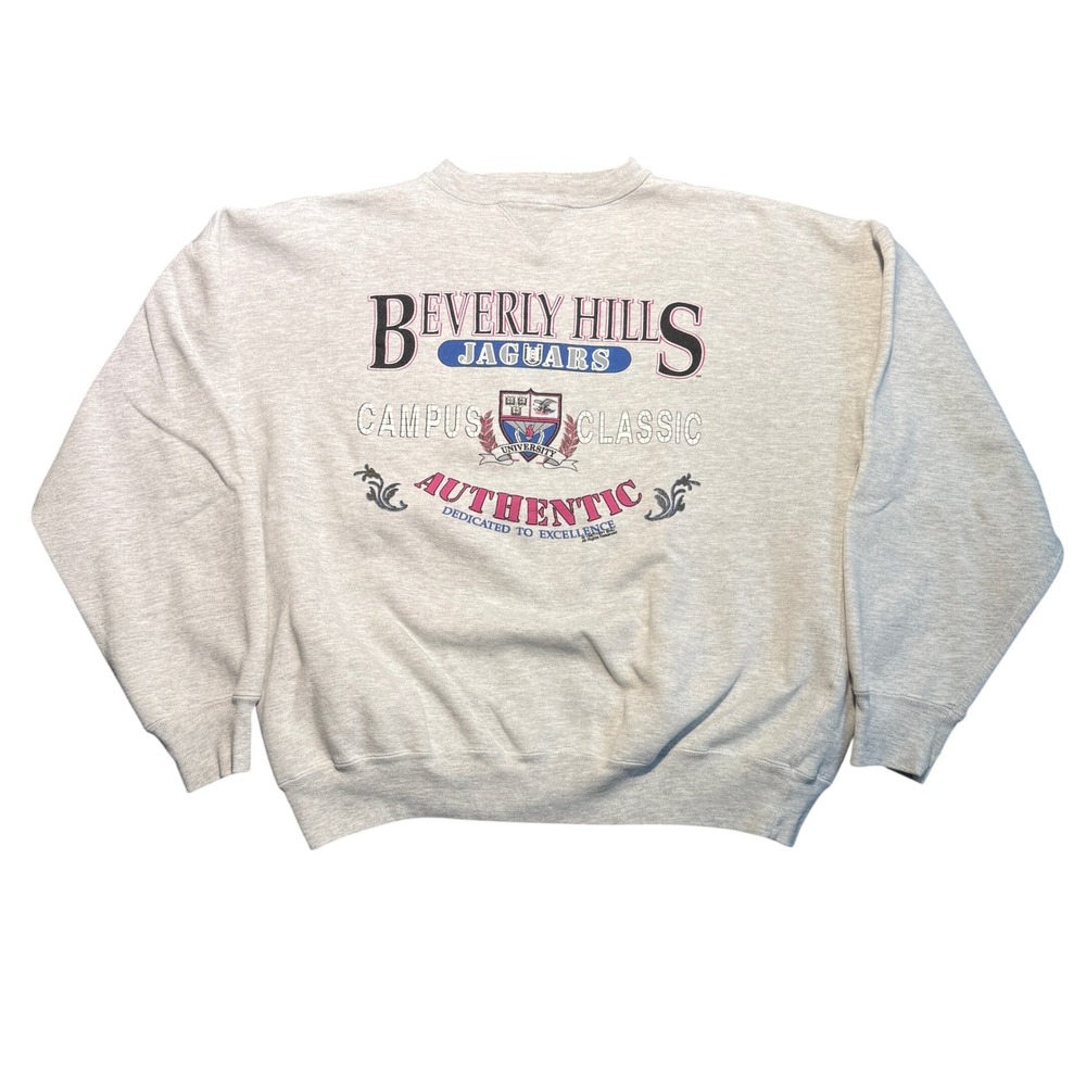 Vintage 1991 Beverly Hills Jaguars Campus Classic Sweatshirt Grey XL